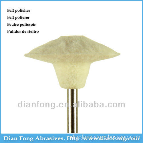 P19 HP Shank Wheel Shaped High Density Dental Laboratory White Felt Wheel